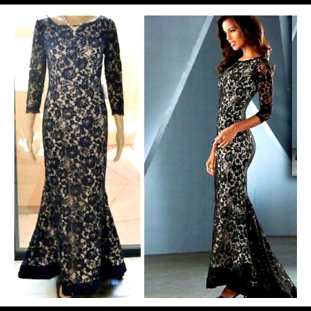 Venus Couture black, lace, trumpet style dress.